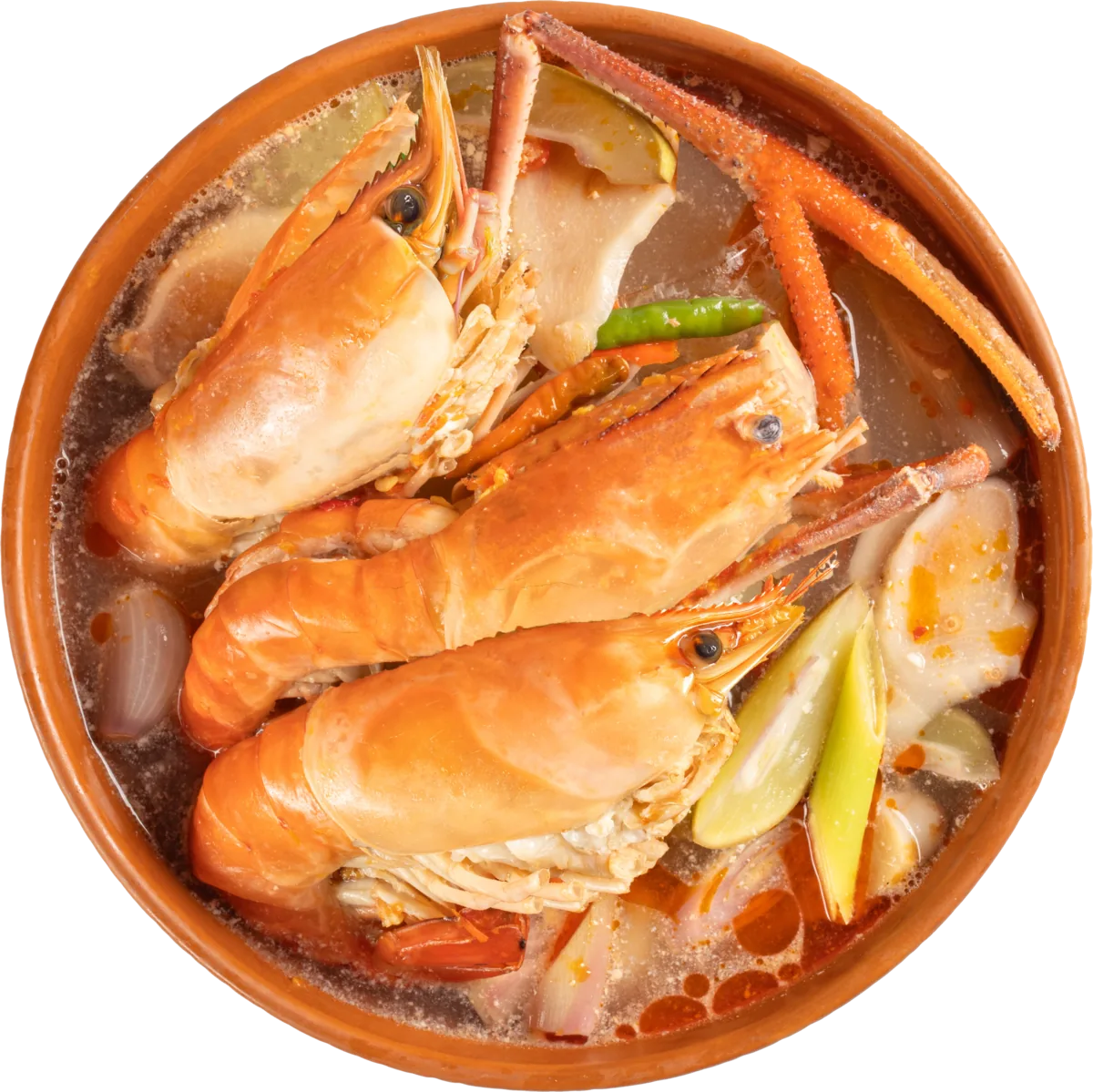 Clear Tom Yum Prawns